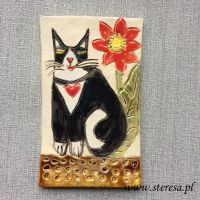 obrazek ceramiczny z kotem